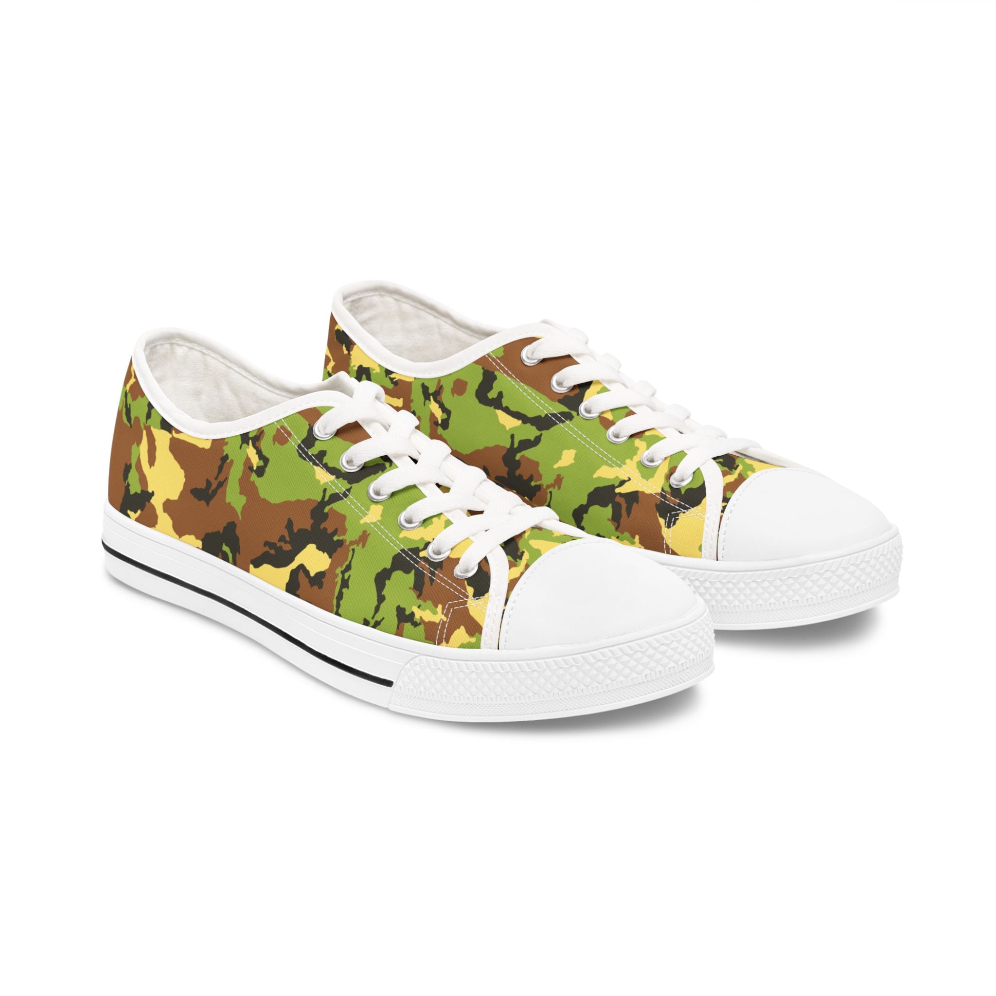 Camo Print Women's Low Top Sneakers - Comfortable & Stylish Footwear